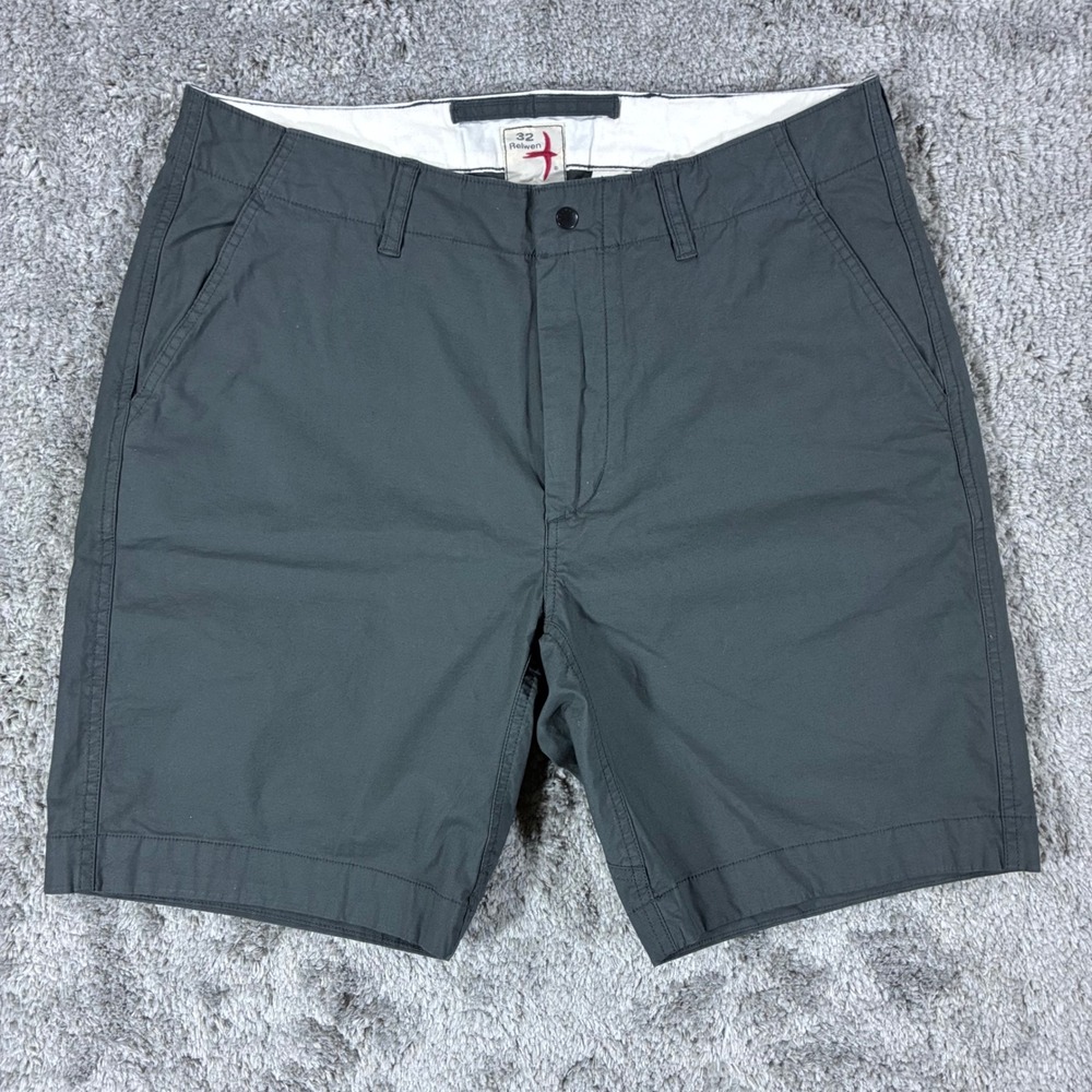 Relwen Flyweight Flex Shorts Mens 32 Dark Gray Huckberry 8.5" Stretch Cotton